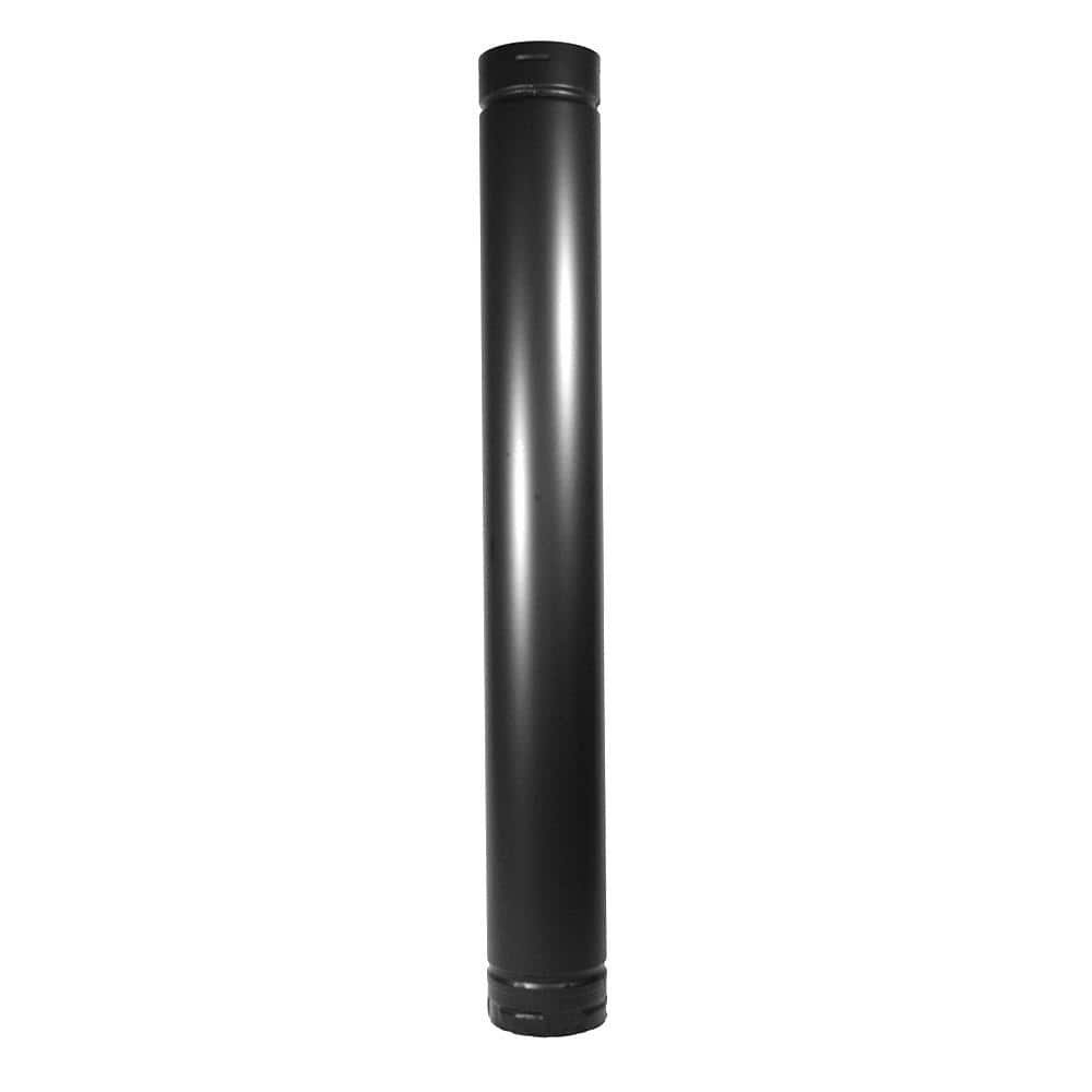 PelletVent for Multi-Fuel 4in. Diameter X 36in. Straight Pipe Length, Black - Hercitys