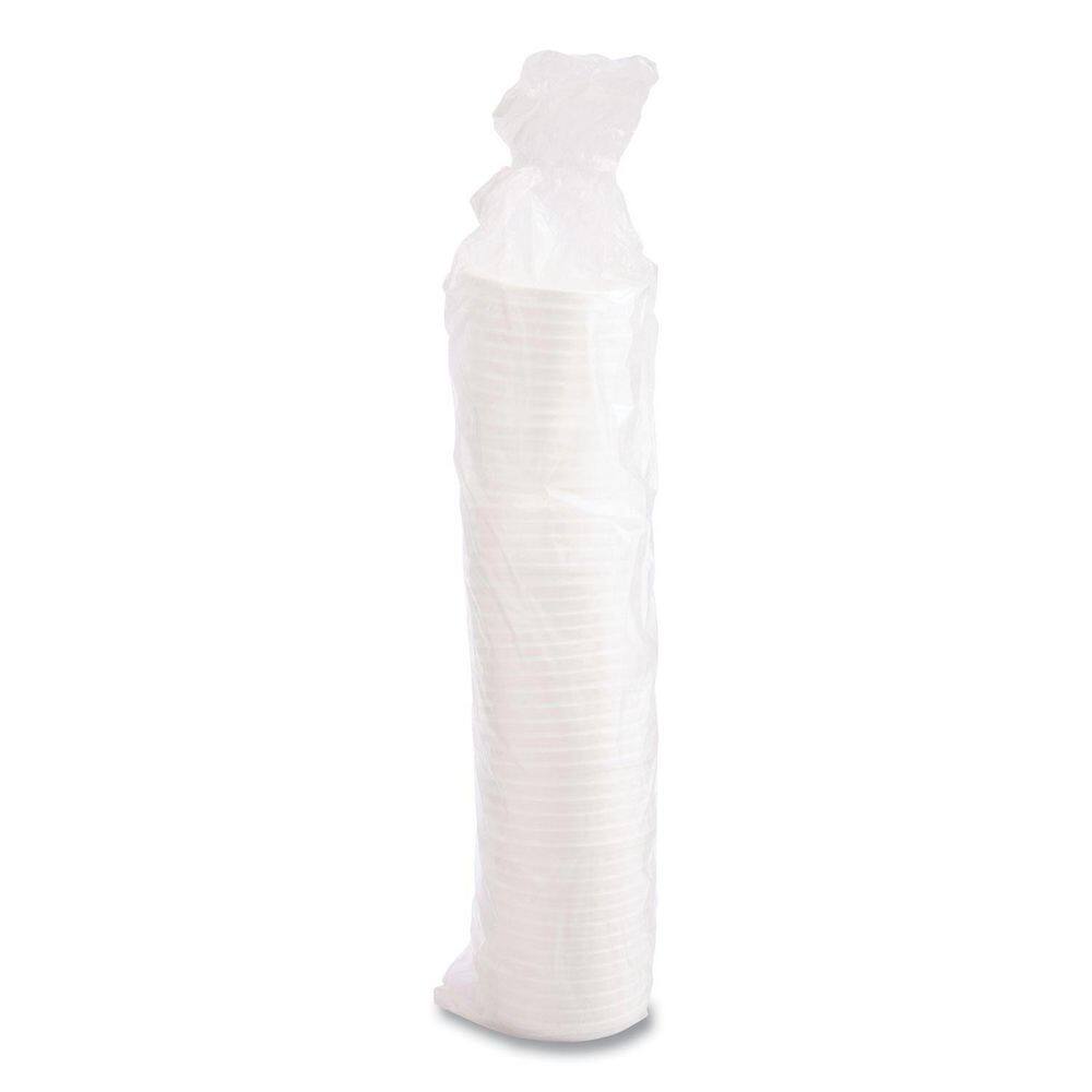 White Vented Disposable Foam Cup Lids, Fits 6 oz. to 32 oz. Cups, 50 Pack, 10 Packs / Carton - Hercitys
