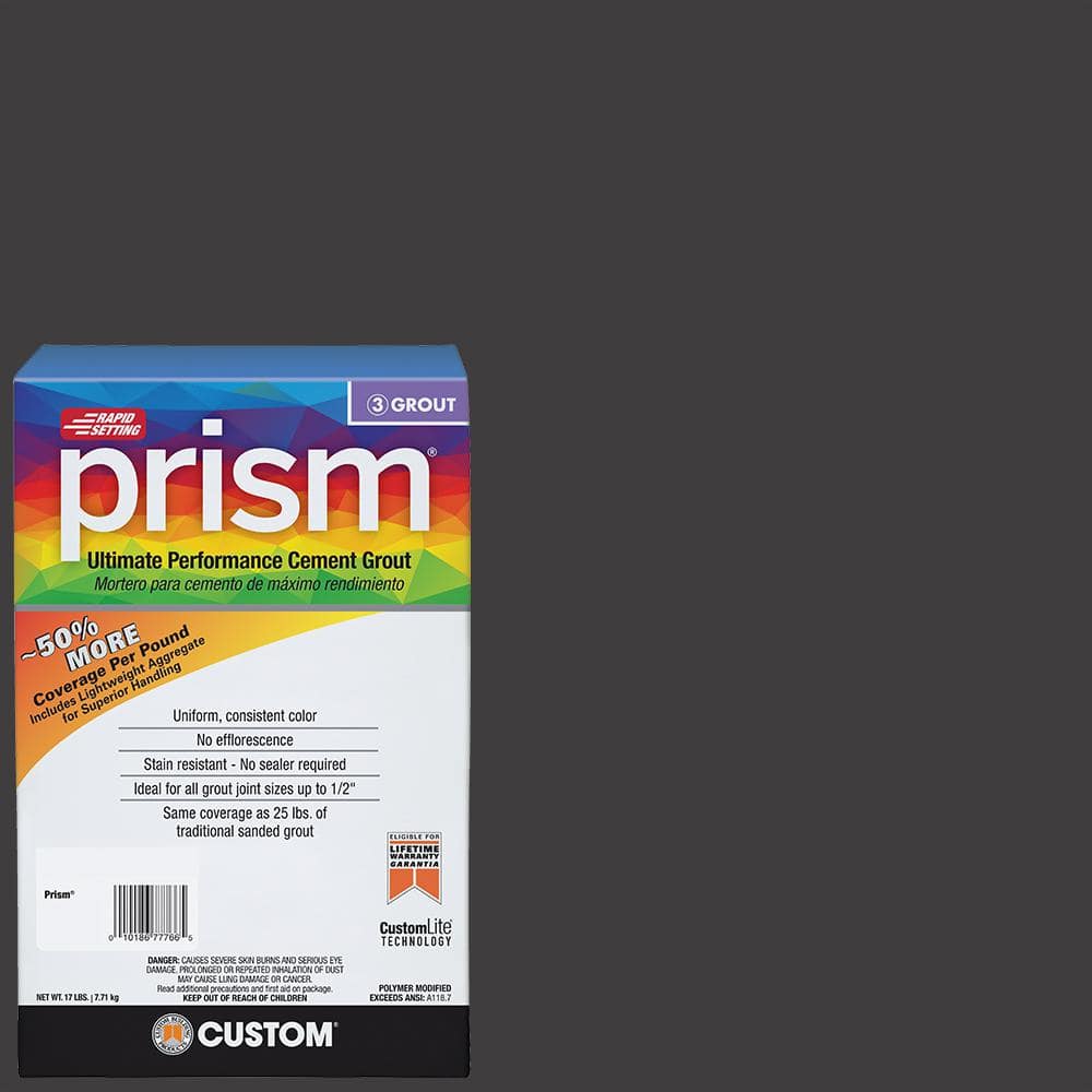 Prism #60 Charcoal 17 lb. Ultimate Performance Rapid Setting Grout - Hercitys