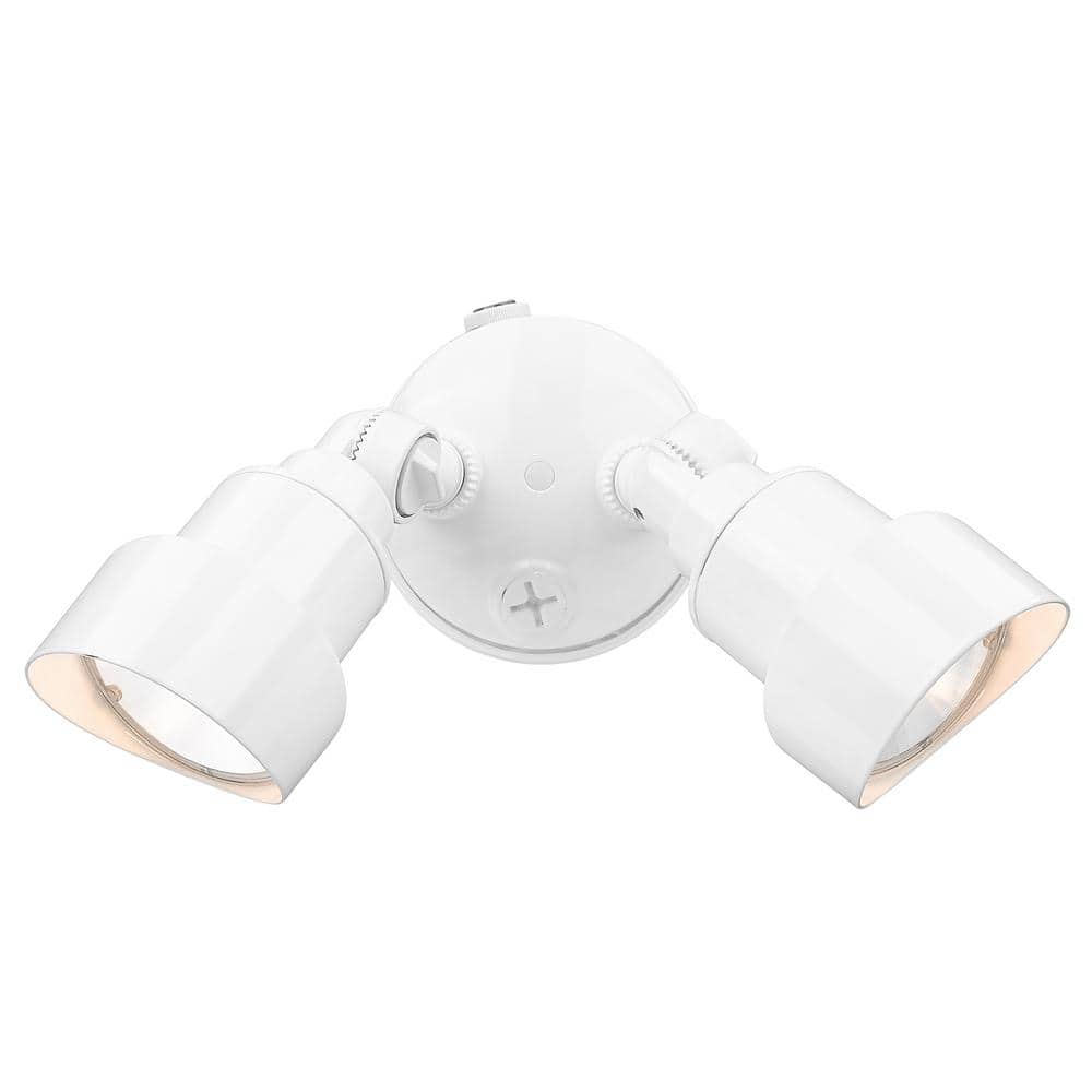 Flood Lights Collection 2-Light White Outdoor LED Light Fixture - Hercitys