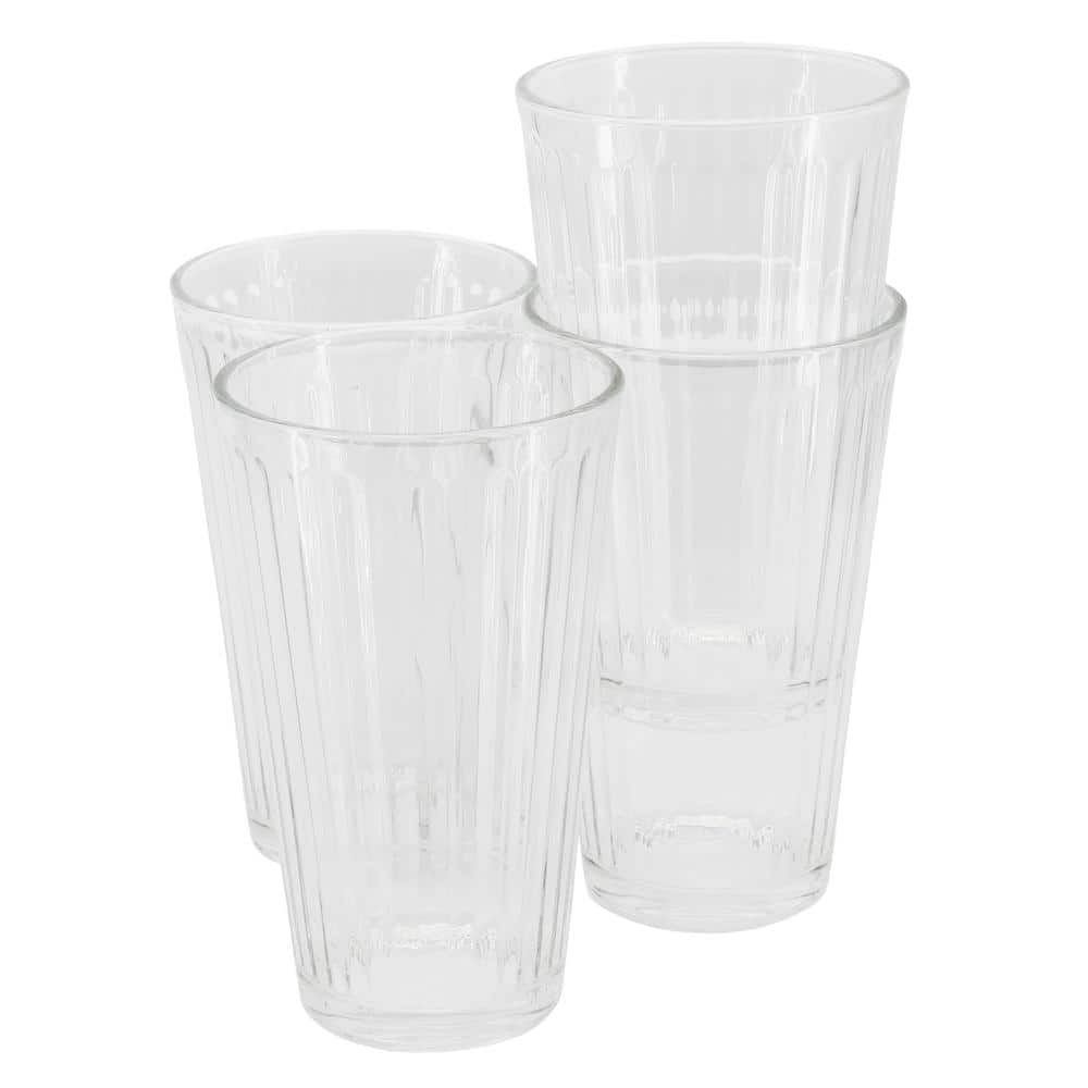 Moonstone 4-Piece 16 oz. Glass Tumbler Set - Hercitys