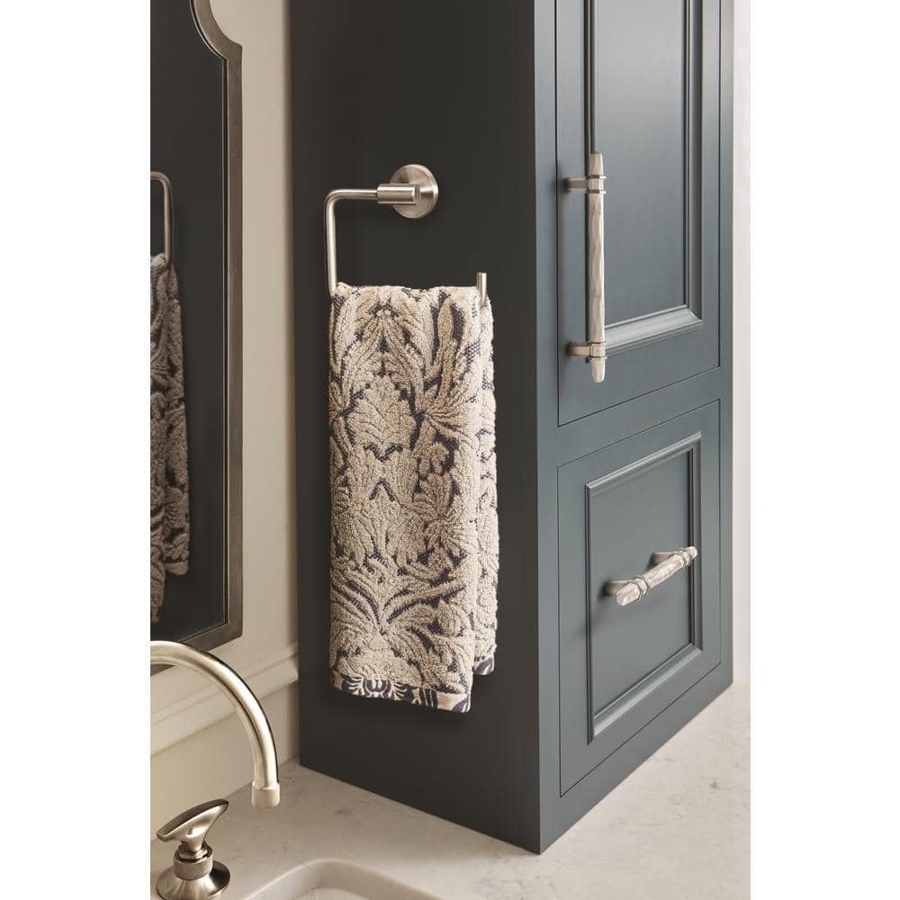 Carrione 3-3/4 in. (96mm) Modern Marble White/Satin Nickel Bar Cabinet Pull - Hercitys