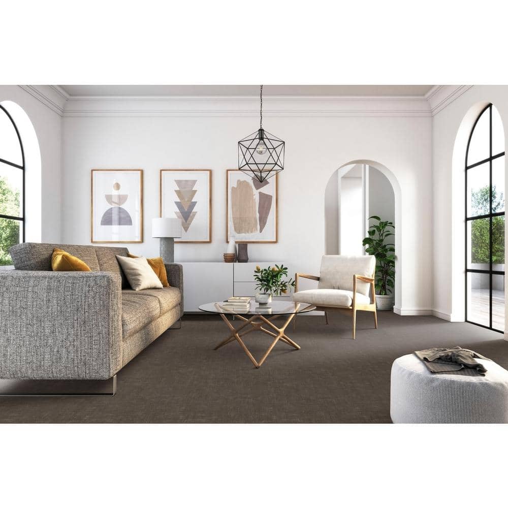 Tailored – Mink – Brown 38 oz. SD Polyester Pattern Installed Carpet - Hercitys