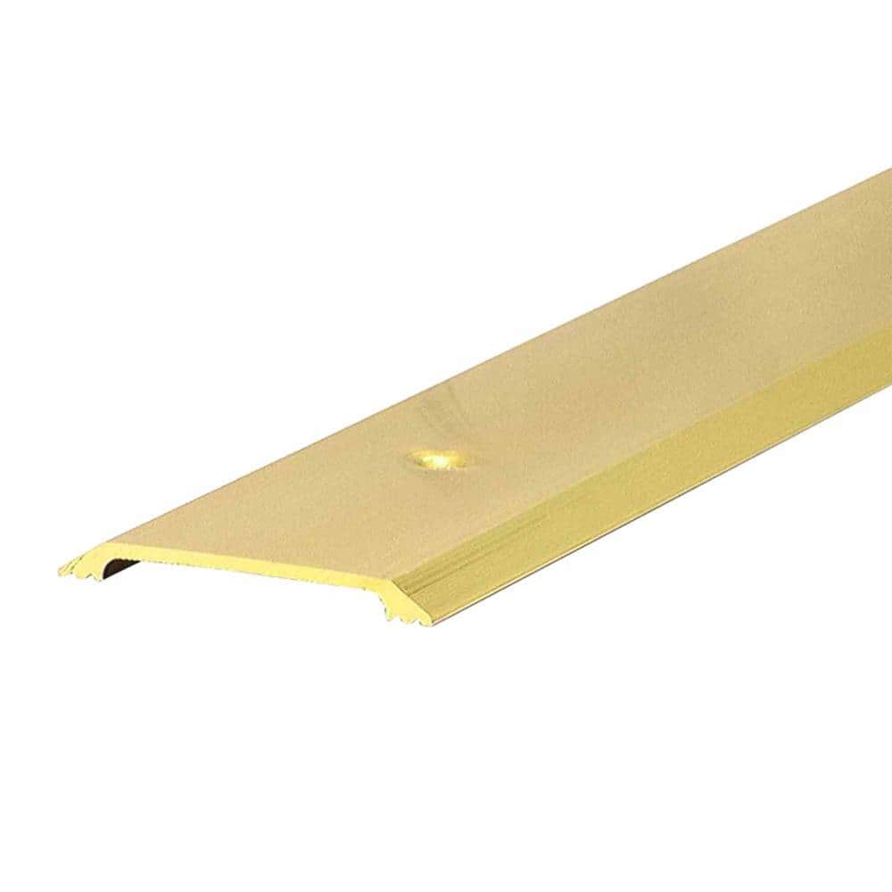 Flat Top 2-1/2 in. x 58 in. Brite Gold Aluminum Saddle Door Threshold - Hercitys