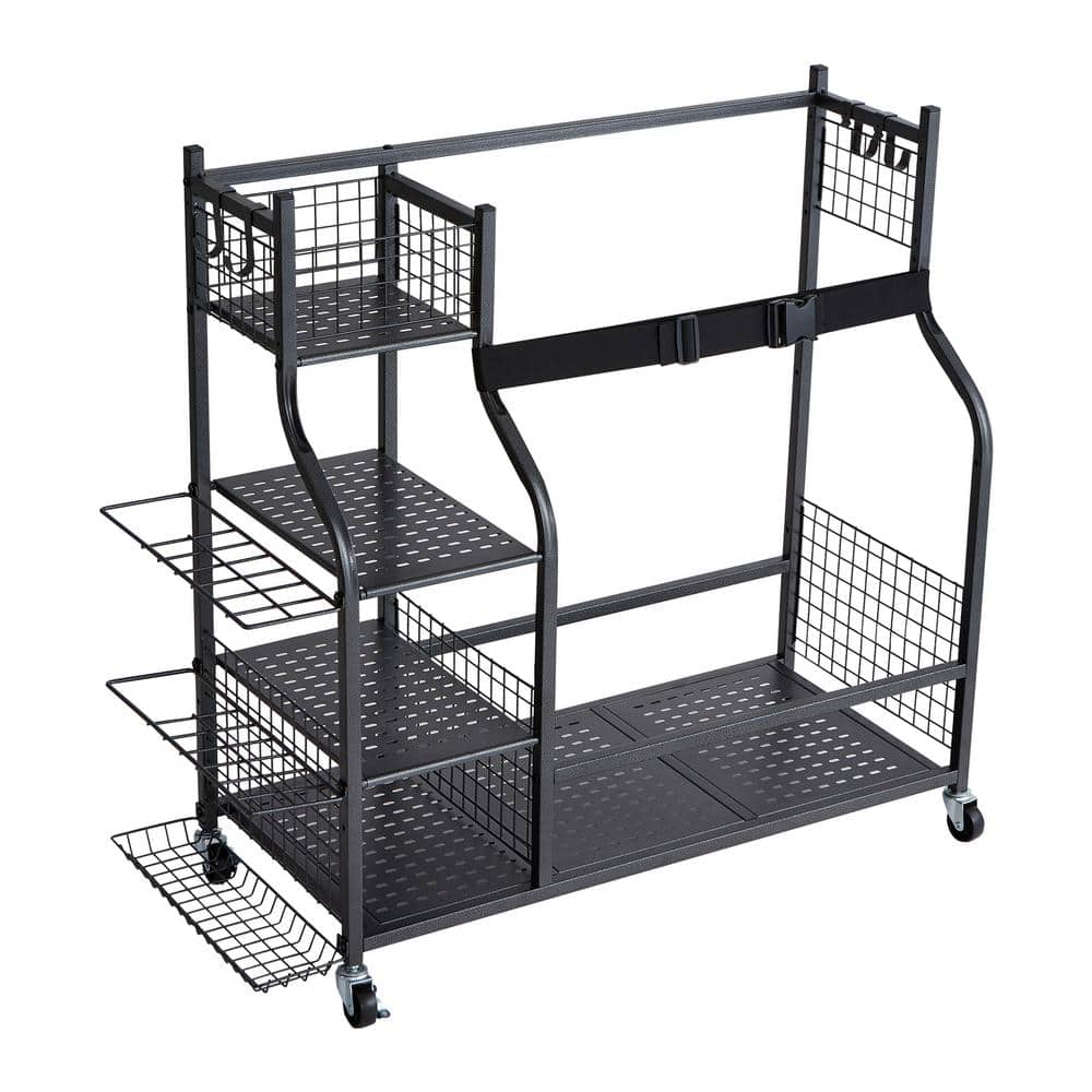 Golf Storage Garage Organizer 66 lbs. Rolling Ball Cart on Wheels Outdoor Sport Gear and Toy Storage - Hercitys