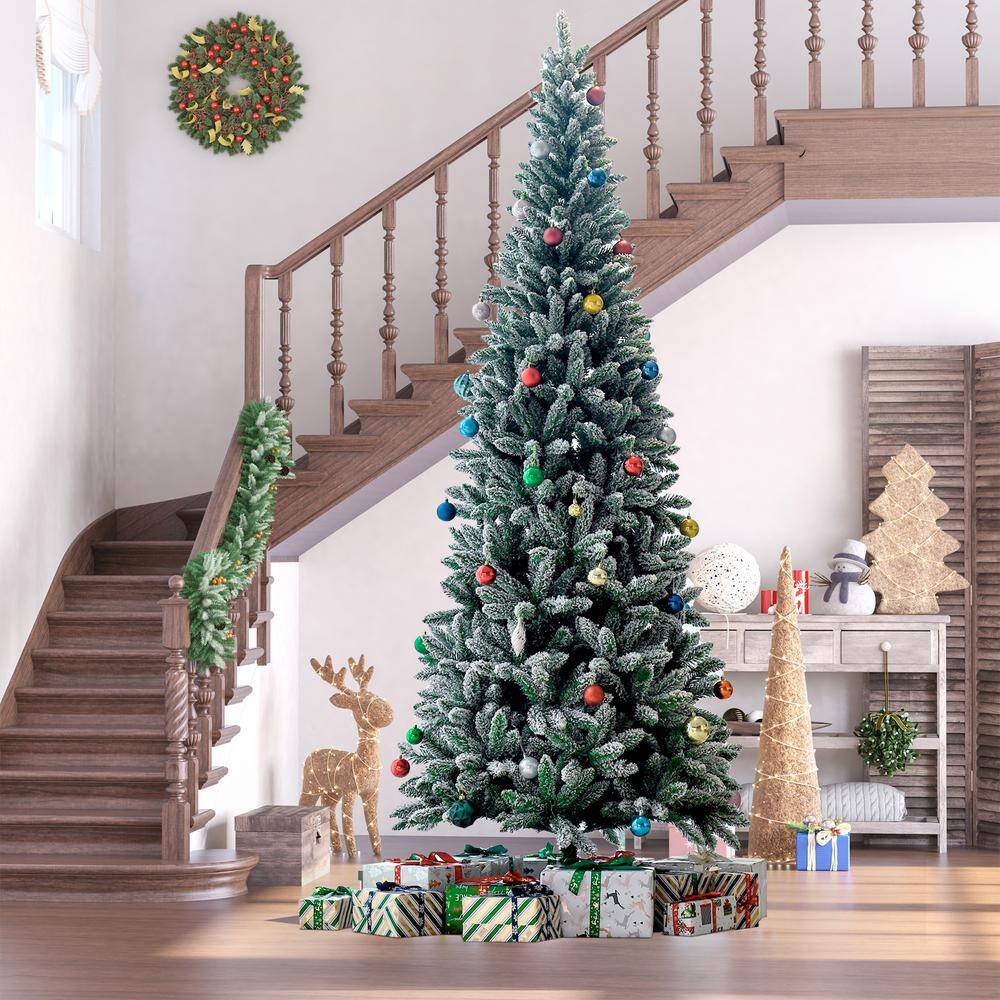 9 ft. Artificial Christmas Tree, Xmas Pencil Tree, Holiday Home Indoor Decoration for Party with Automatic Open - Hercitys