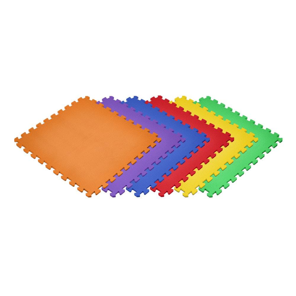 Rainbow 24 in. x 24 in. EVA Foam Non-Toxic Solid Color Interlocking Tiles (96 sq. ft. – 24 tiles) - Hercitys