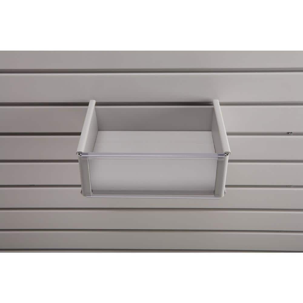 Plastic 8 in. x 10 in. Slat Wall Basket in Light Gray - Hercitys