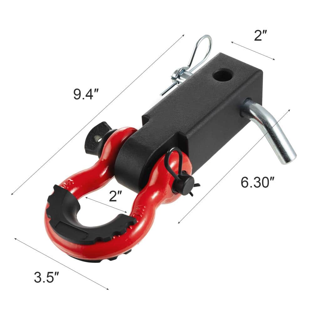 Shackle Hitch Receiver, Fits 2in. Receivers, 52900 lbs. Breaking Strength, D Ring Shackle - Hercitys