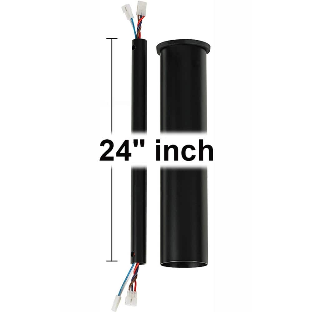 Minimalist 24 in. Matte Black Extension Downrod for Minimalist or Minimalist Max Ceiling Fan, Includes Decorative Tube - Hercitys