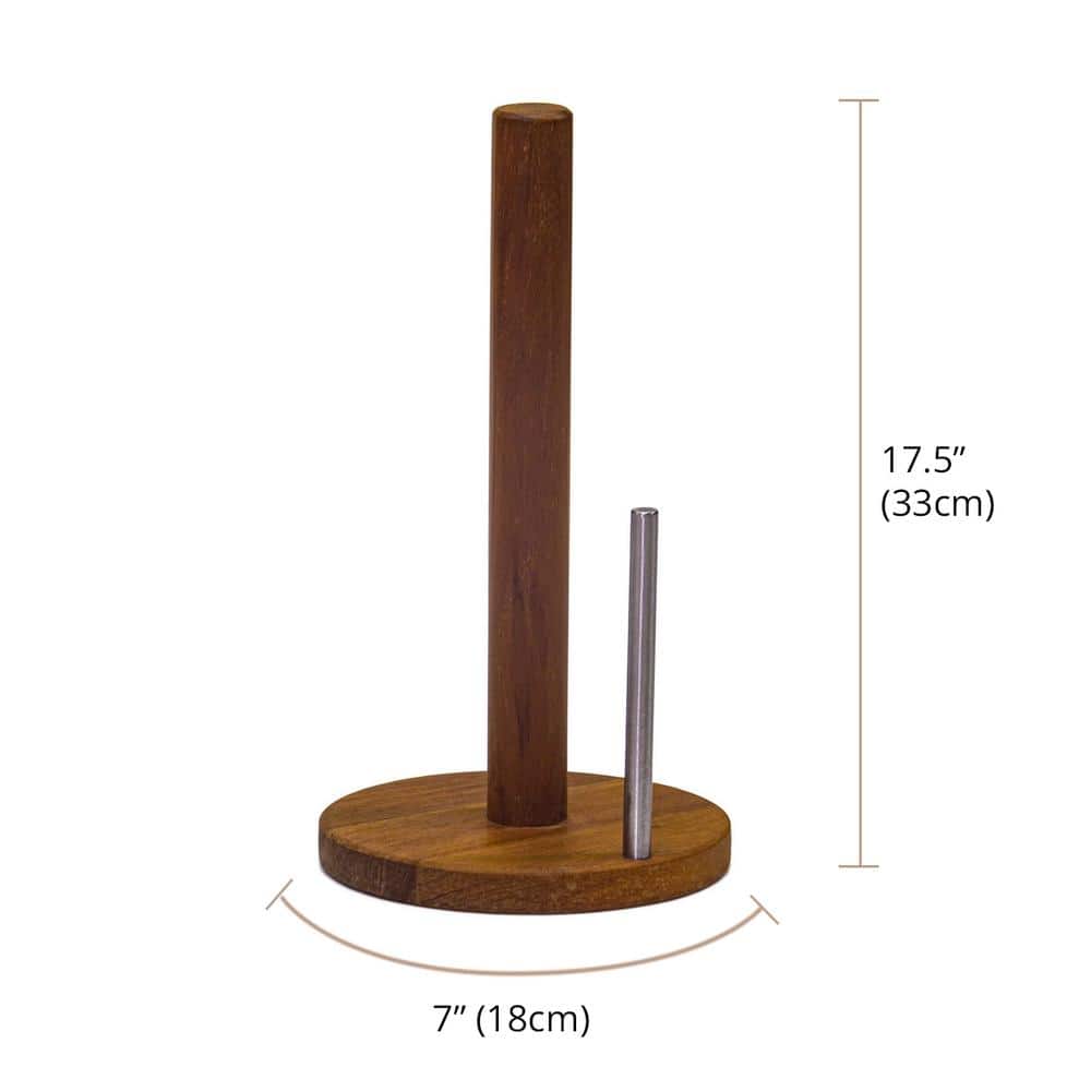 Manada Teak and Stainless Steel Paper Towel Holder - Hercitys
