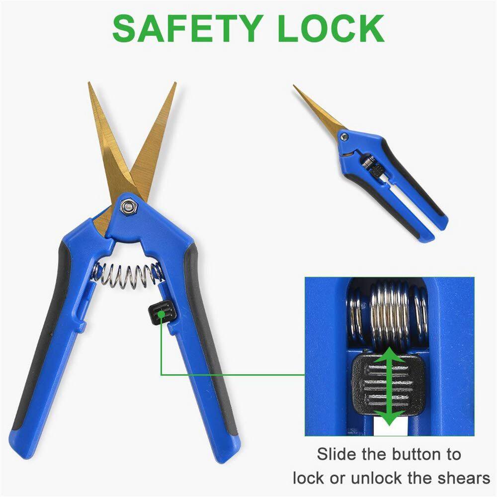 6.5 in. Pruning Shears Blue Gardening Hand Pruning Snips with Straight Stainless Steel Precision Blades (3-Packs) - Hercitys