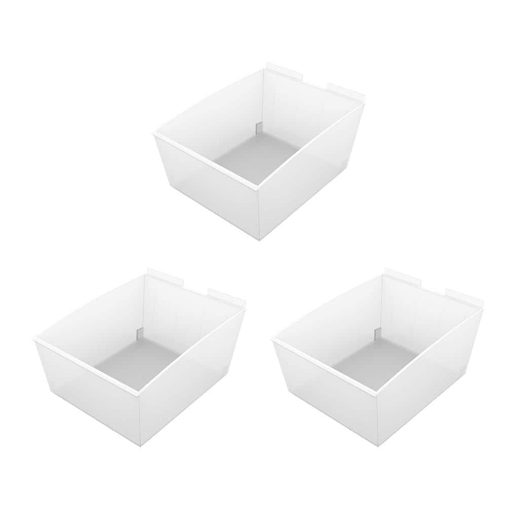 Probin Slatwall Large Clear Storage Bin (3-Pack) - Hercitys