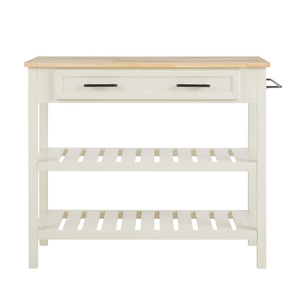 Sarah Easy White Wood 42 in. Kitchen Island - Hercitys