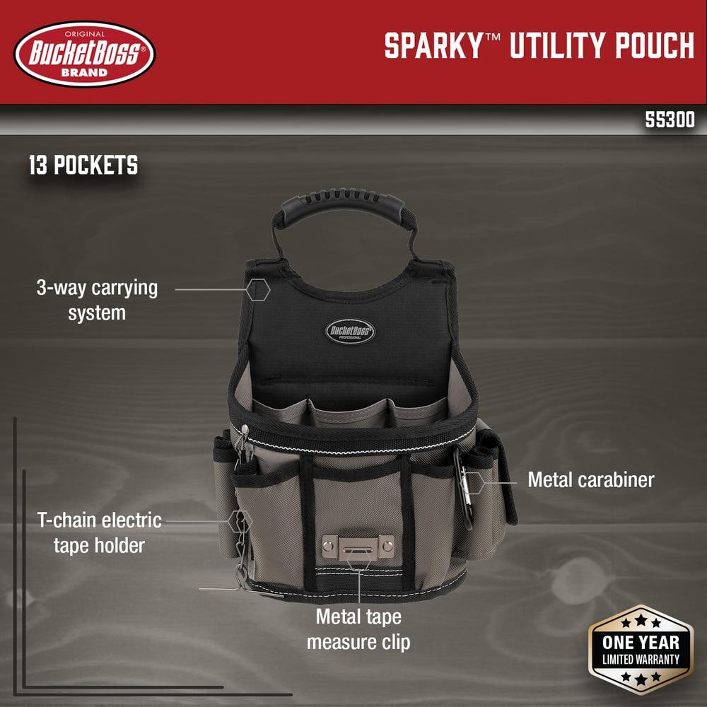 Sparky 9 in. Utility Tool Belt Pouch with Adjustable Tool Belt - Hercitys