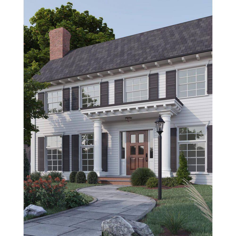 Welbourne Collection 1-Light Textured Black Clear Beveled Glass Traditional Outdoor Post Lantern Light - Hercitys