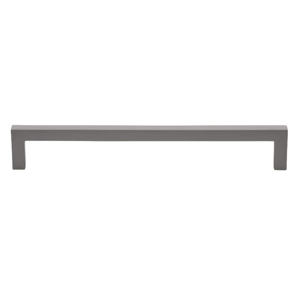 7-9/16 in. (192mm.) Center-to Center Graphite Solid Square Slim Cabinet Drawer Bar Pulls (10 Pack ) - Hercitys