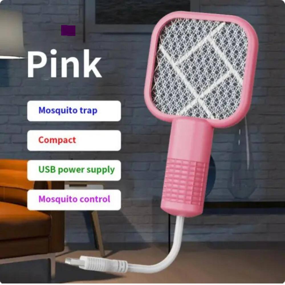 Indoor Mosquito Racket Killer Fly Swatter For Camping/Travel USB Led Trap Mosquito Killer Lamp 10-Pack in Pink - Hercitys