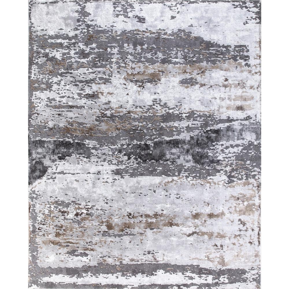 Craft Lakeside Gray 5 ft. x 7 ft. Abstract Area Rug - Hercitys