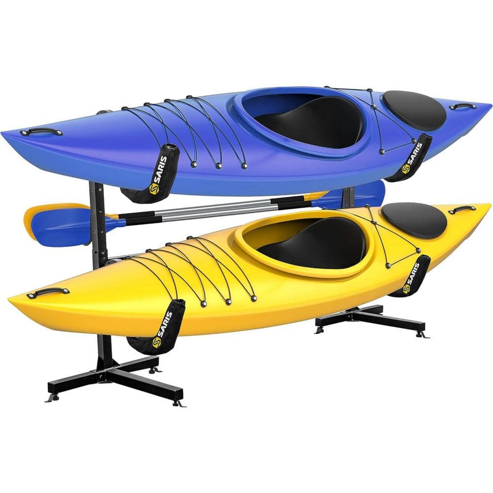Kayak Storage Rack for 2- Kayak, Freestanding Kayak Rack for 2-Kayak, SUP, Canoe and Paddleboard - Hercitys