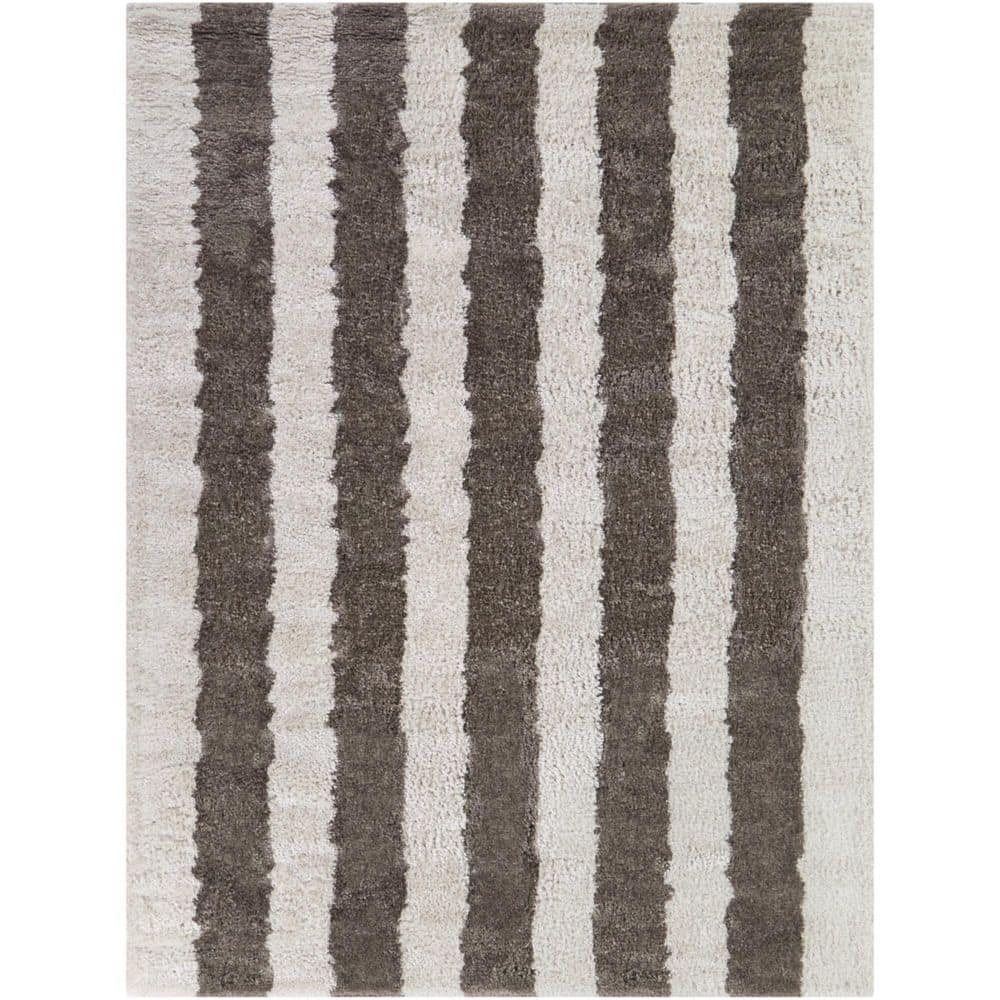 Edan Brown 5 ft. 3 in. x 7 ft. Striped Area Rug - Hercitys