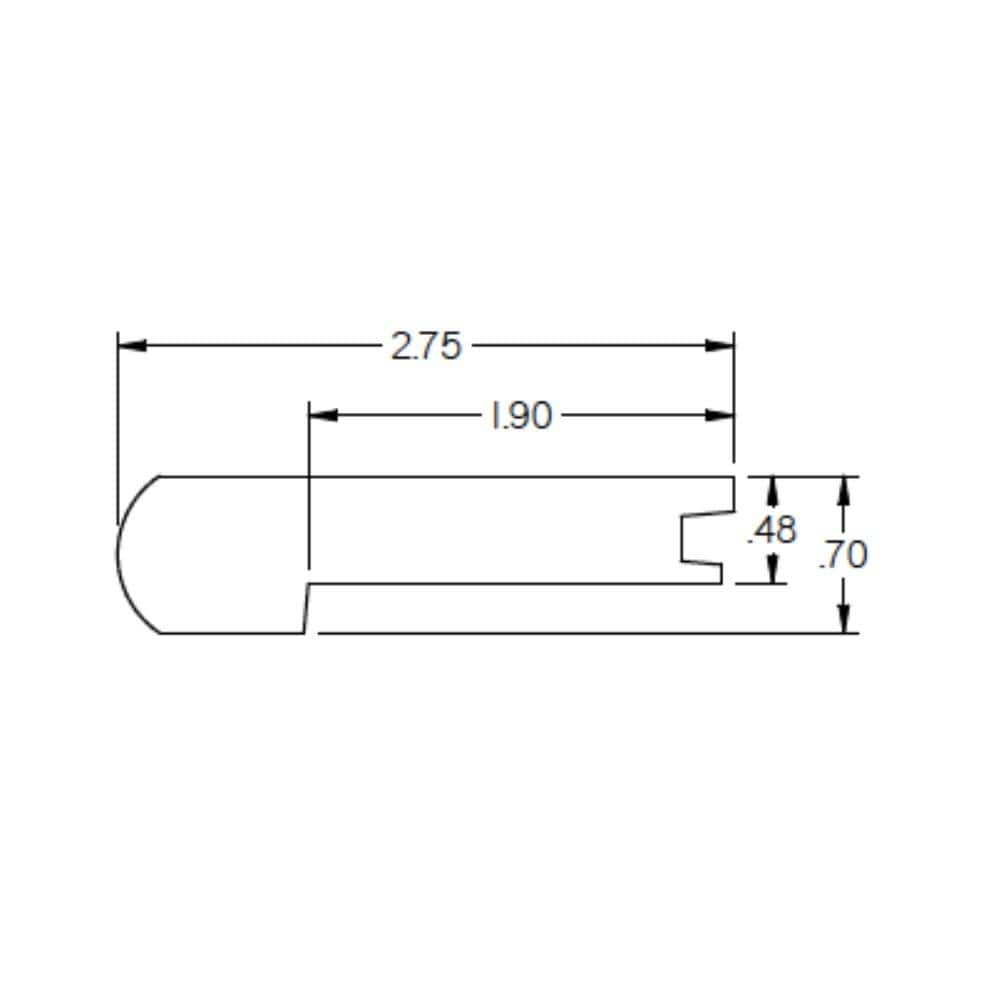 Acke 0.5 in. Thick x 2.78 in. Wide x 78 in. Length Hardwood Stair Nose - Hercitys