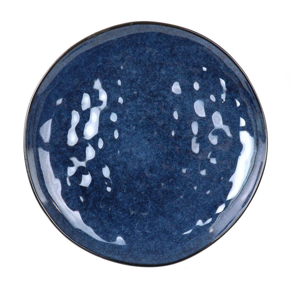 Samara 12-Pcs Stoneware Dinnerware Set Service of 4 in Blue - Hercitys