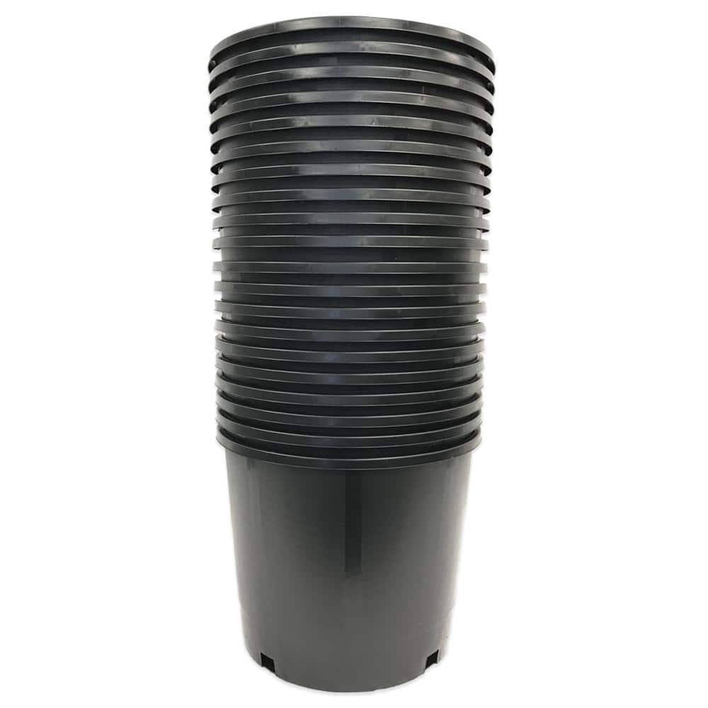 Heavy Duty Hydroponic 11 in. x 9.5 in. Black Black Plastic 3 Gallon Nursery Pots (20-pack) - Hercitys