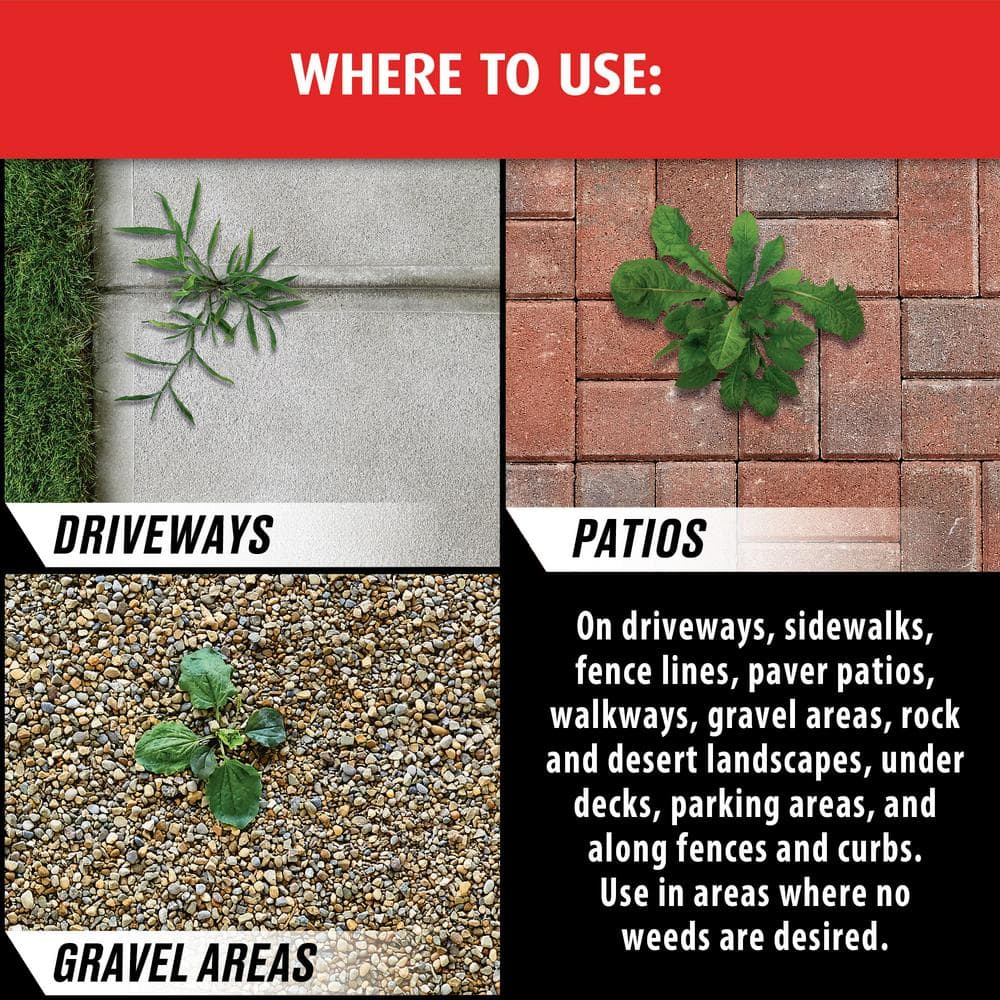 GroundClear Year Long Vegetation Killer, 1 gal. Spray Ready-to-Use Weed Killer Refill, For Patios, Driveways - Hercitys