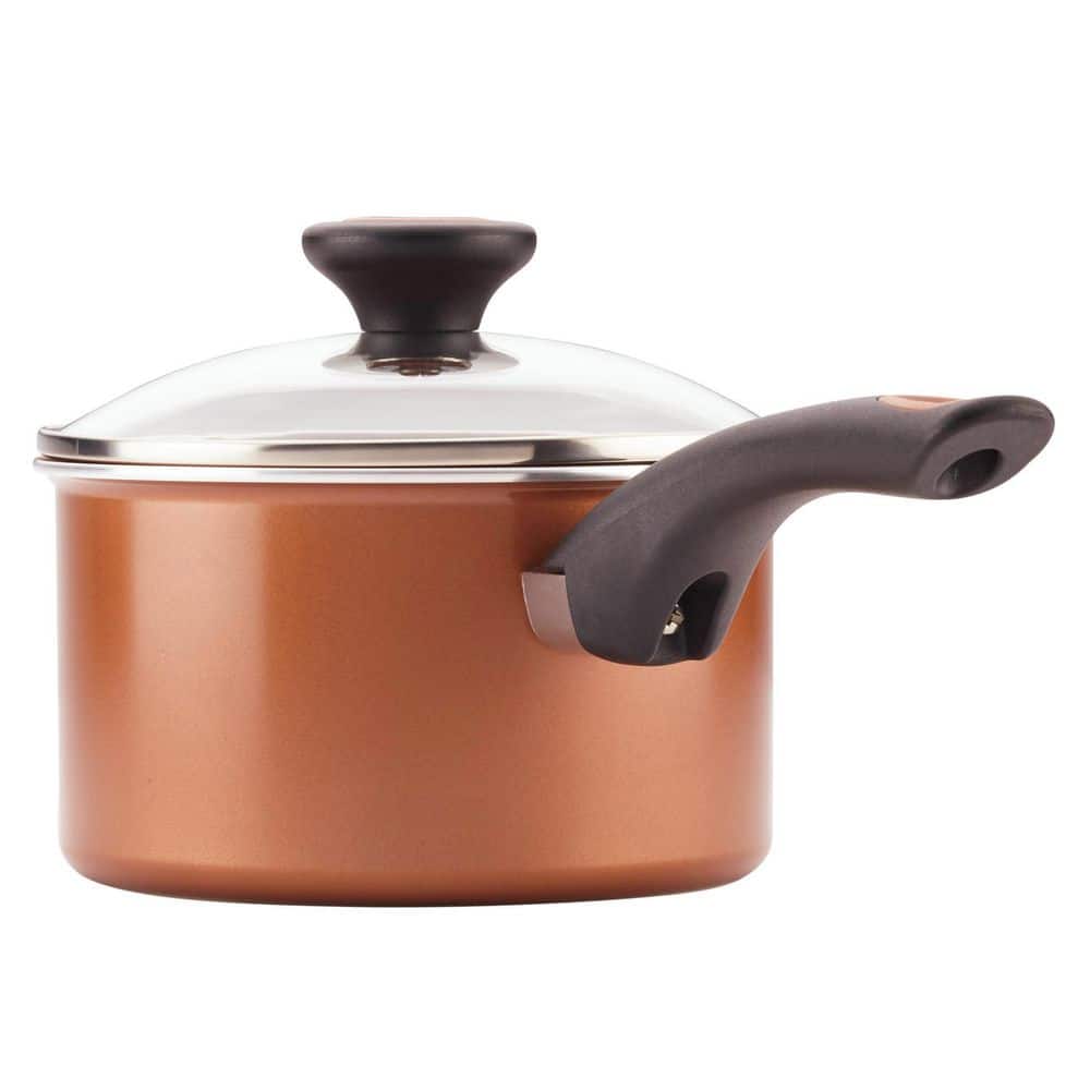 Glide 12-Piece Aluminum Ceramic Nonstick Cookware Set in Copper - Hercitys