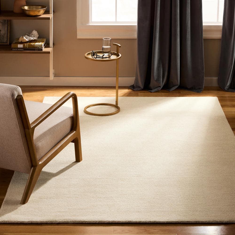 Rita Hand Tufted Wool Ribbed Textured Taupe 5 ft. x 7 ft. Area Rug - Hercitys