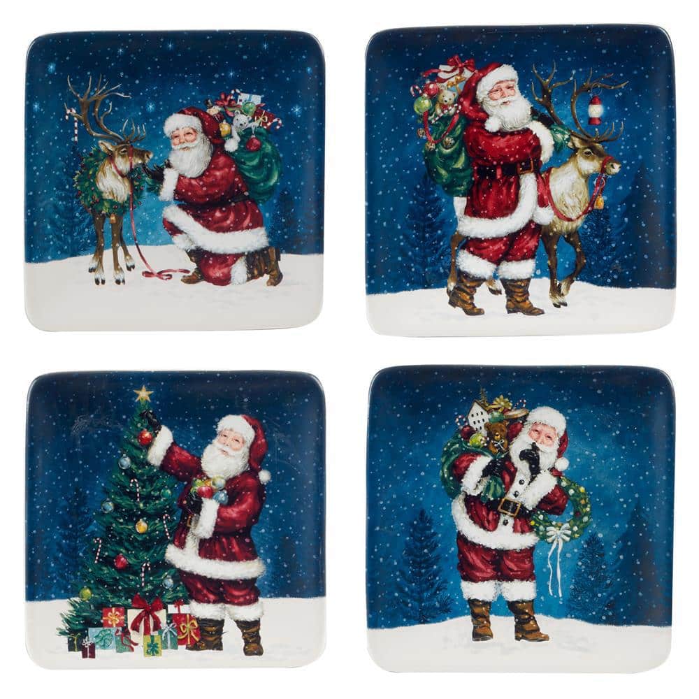 Multi-Colored Santa’s Secret Canape Plate (Set of 4) - Hercitys