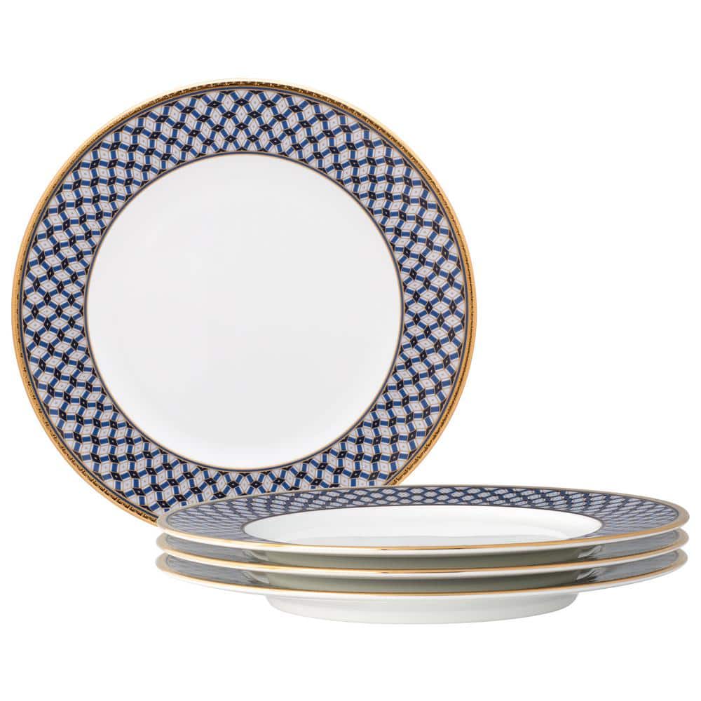 Blueshire 8.25 in. (Blue) Bone China Salad Plates, (Set of 4) - Hercitys