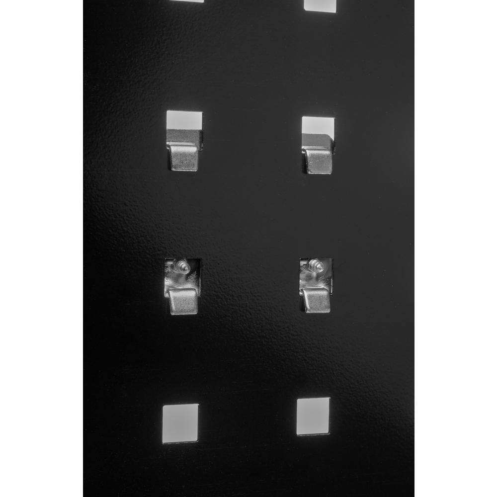 LocHook 18 in. W x 6-1/2 in. Deep Black Epoxy Powder Coated Steel Shelf for LocBoard - Hercitys