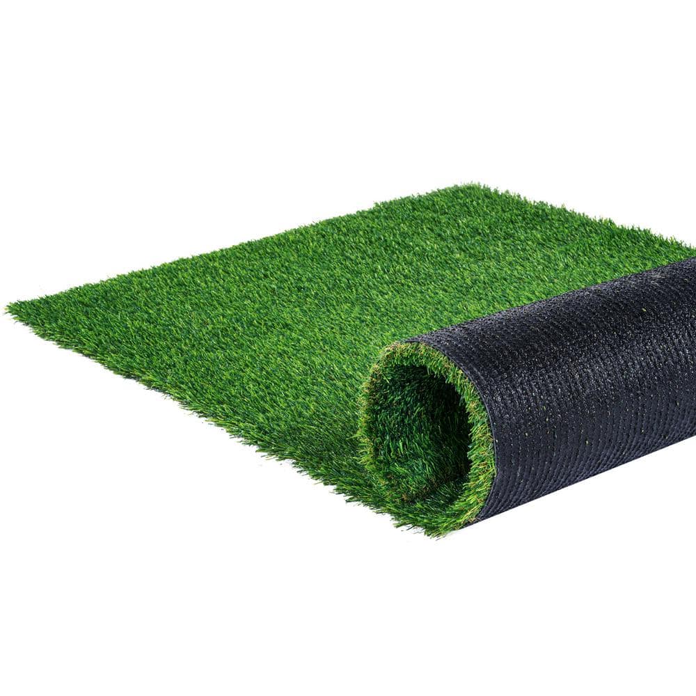 Artificial Grass 4 ft. x 6 ft. Green Turf 1.38 in. Fake Door Mat Artificial Grass with Drainage Holes Runner Rug - Hercitys
