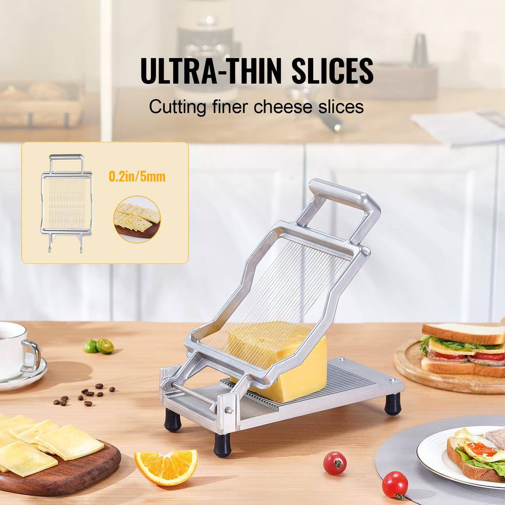 Cheese Cutter with Wire, 0.2 in. Ultra-Thin Blade, Detachable Slicer, Aluminum Alloy Commercial Cheese Slicer - Hercitys