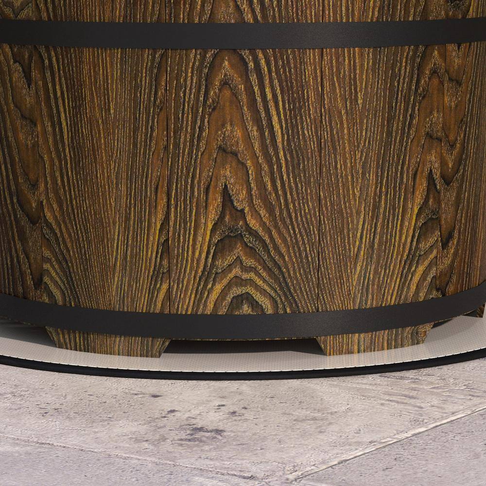 Smokeless Round Fire Pit Brown 15.25 in. x 20.5 in. Barrel Style Portable Wood Burning Firepit - Hercitys