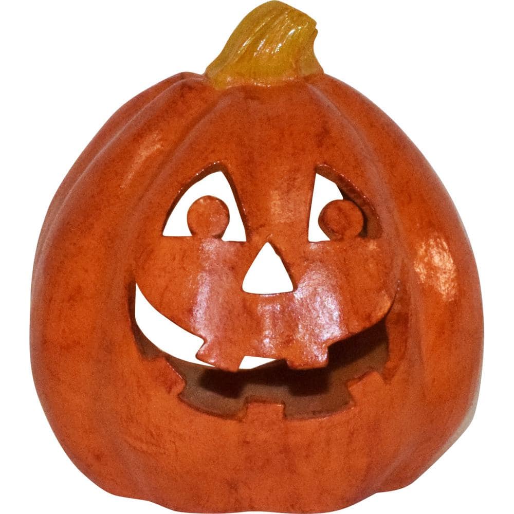 8.5 in. Dia Halloween Tabletop Jack-O-Lantern, Orange - Hercitys
