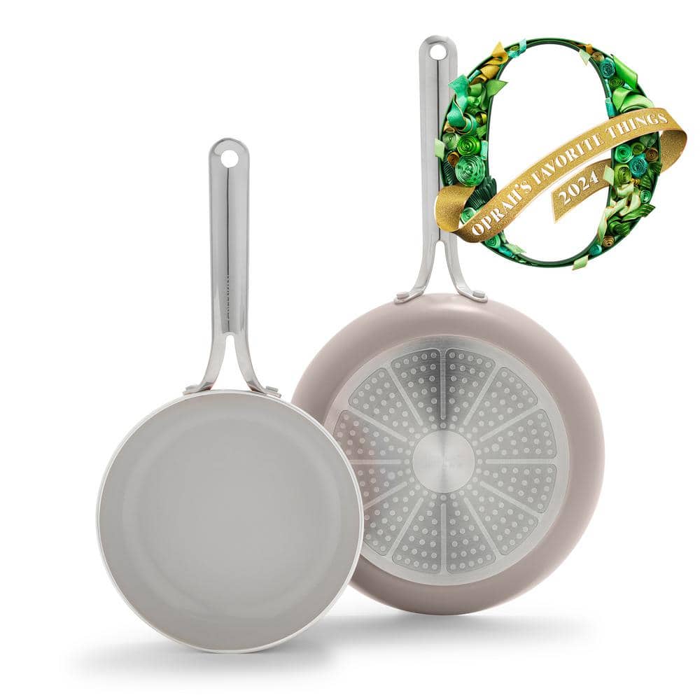 Nova 2-Piece 8 in. and 10 in. Ceramic Nonstick Frying Pan Set in Clay - Hercitys