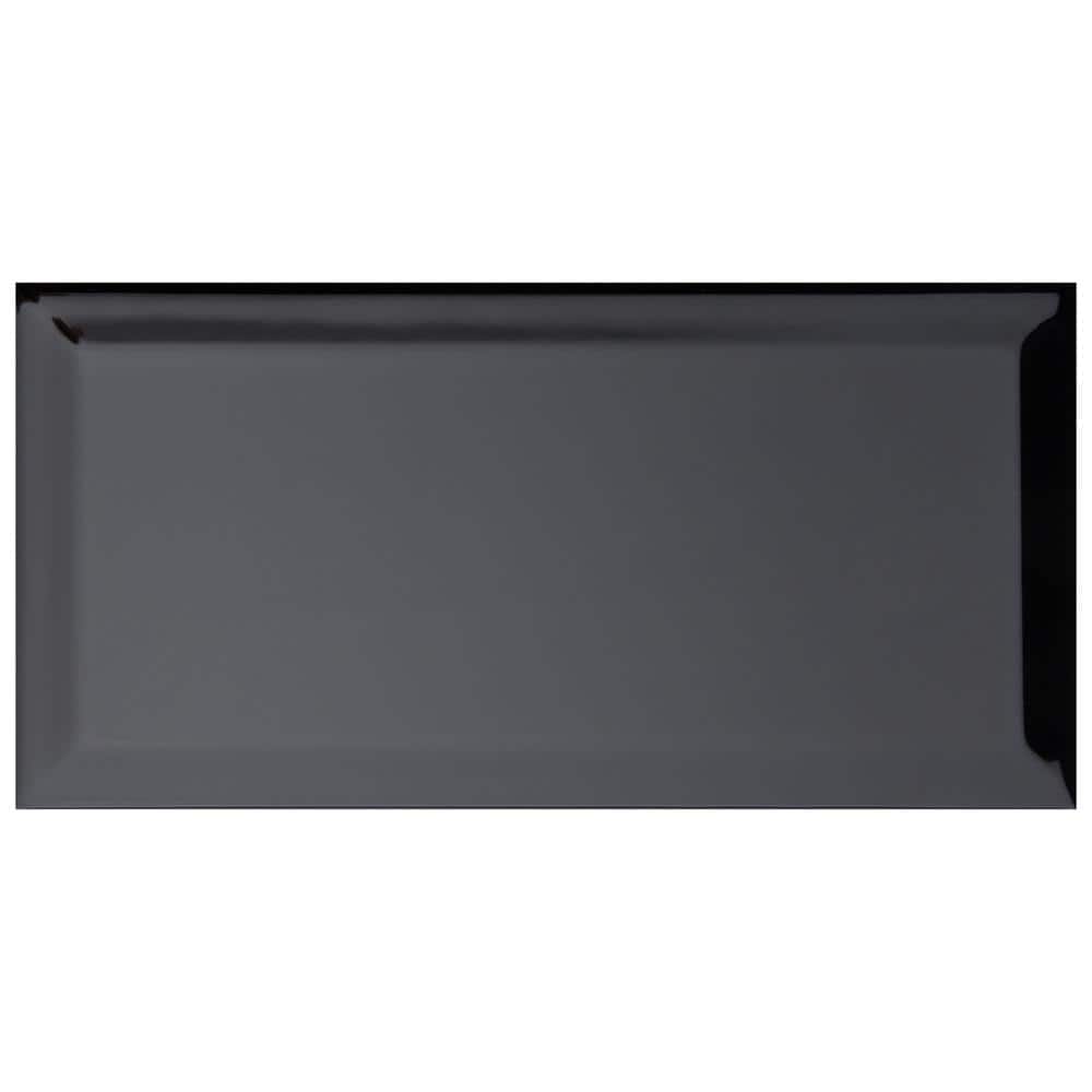 Santorini Biselado Nero 4 in. x 7-7/8 in. Ceramic Wall Tile (11.0 sq. ft./Case) - Hercitys