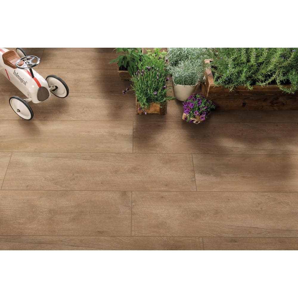 Lukas Brown 12 in. x 48 in. Matte Porcelain Paver Tile (2 pieces/8 sq. ft./Case) - Hercitys