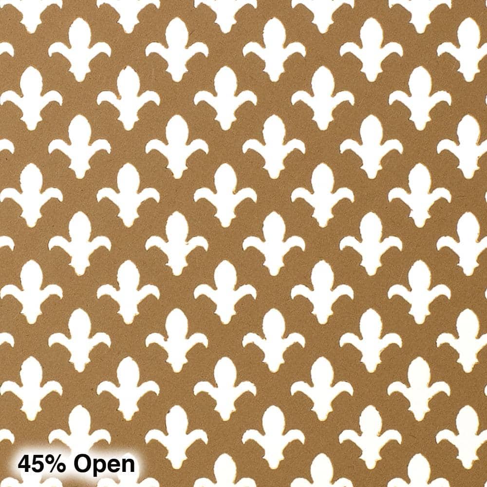 72 in. x 24 in. x 1/8 in. Unfinished Fleur-De-Lis Decorative Perforated Paintable MDF Screening Panel Insert - Hercitys