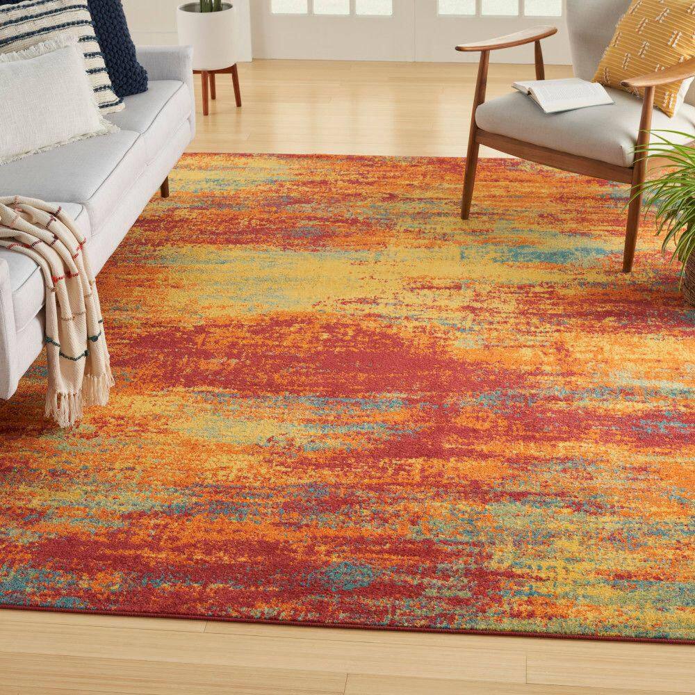 Essentials Flame 5 ft. x 7 ft. Abstract Contemporary Area Rug - Hercitys