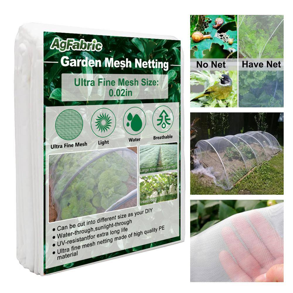 8 ft. x 30 ft. Outdoor Insect Barrier Netting Biological Pest Control for Bird Lawn Insect, White - Hercitys