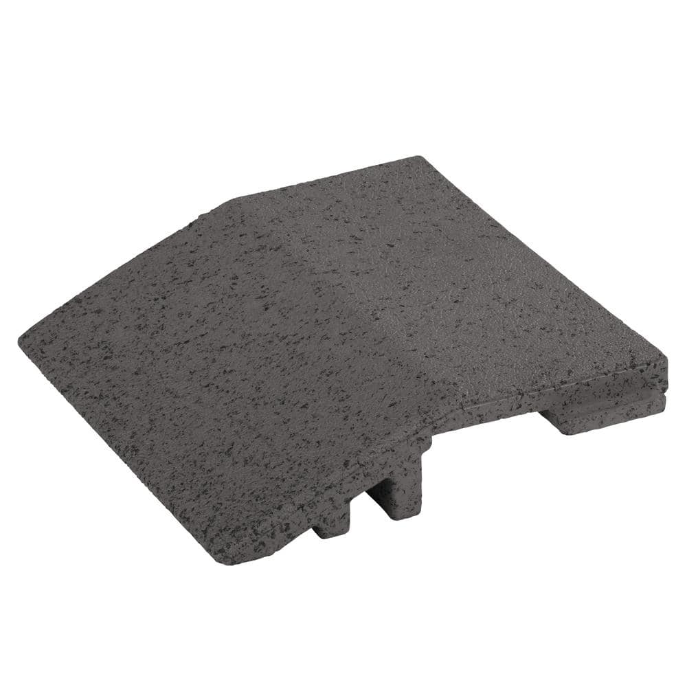 Transition Paver with Tabs 7.2 in. x 8 in. x 1.75 in. Charcoal Composite (18-Pieces / 12 Linear ft.) - Hercitys