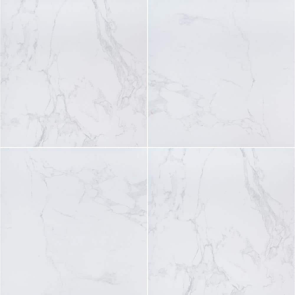 Praia Carrara 2 cm. x 24 in. x 24 in. Matte Porcelain Stone Look Paver Tile (8 sq. ft./Case) - Hercitys