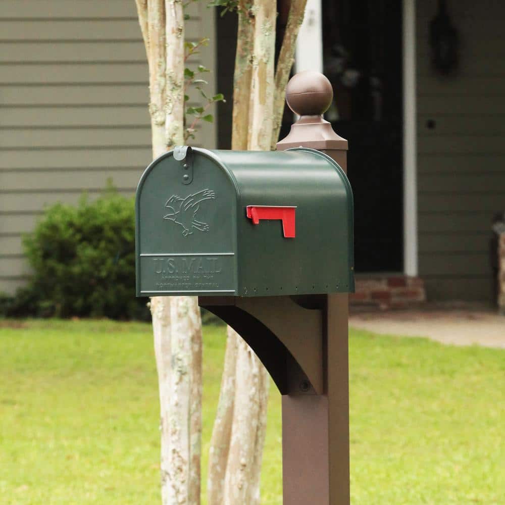 Elite Green, Large, Steel, Post Mount Mailbox - Hercitys