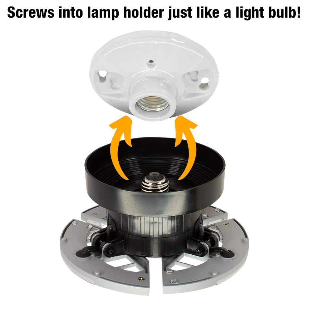 Spin Light 7 in. Three Adjustable Light Heads LED Flush Mount Ceiling Light Screws into Lamp Holder 3500LM 30W (4-Pack) - Hercitys