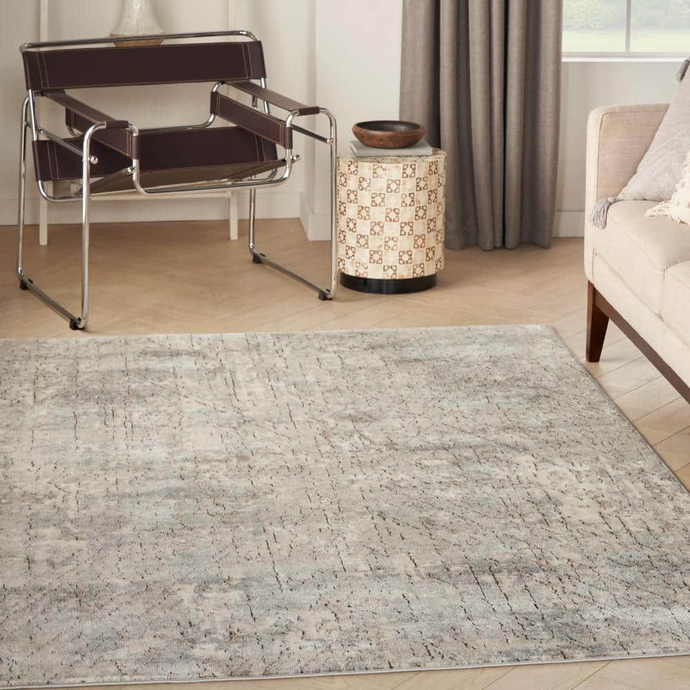 Concerto Beige/Grey 5 ft. x 7 ft. Abstract Rustic Area Rug - Hercitys