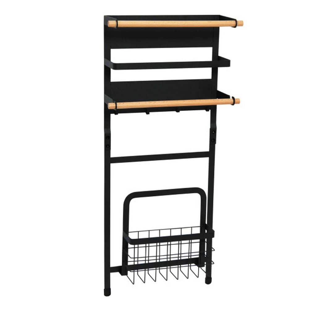 Magnetic Metal Organizer Rack Paper Towel in Black - Hercitys